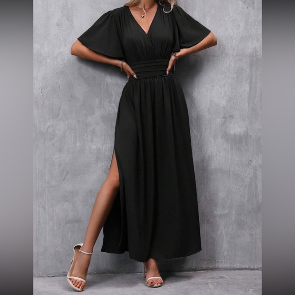 Boho butterfly sleeve slit thigh maxi dress - Picture 13 of 14